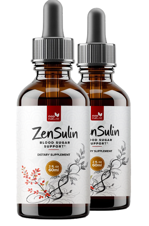 Zensulin blood sugar support liquid drops, two dropper bottles